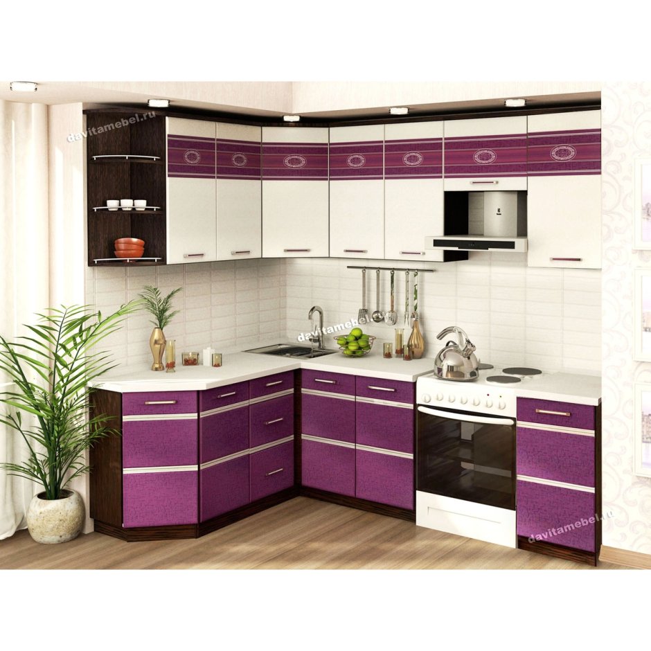 Кухонный гарнитур фиолетовый