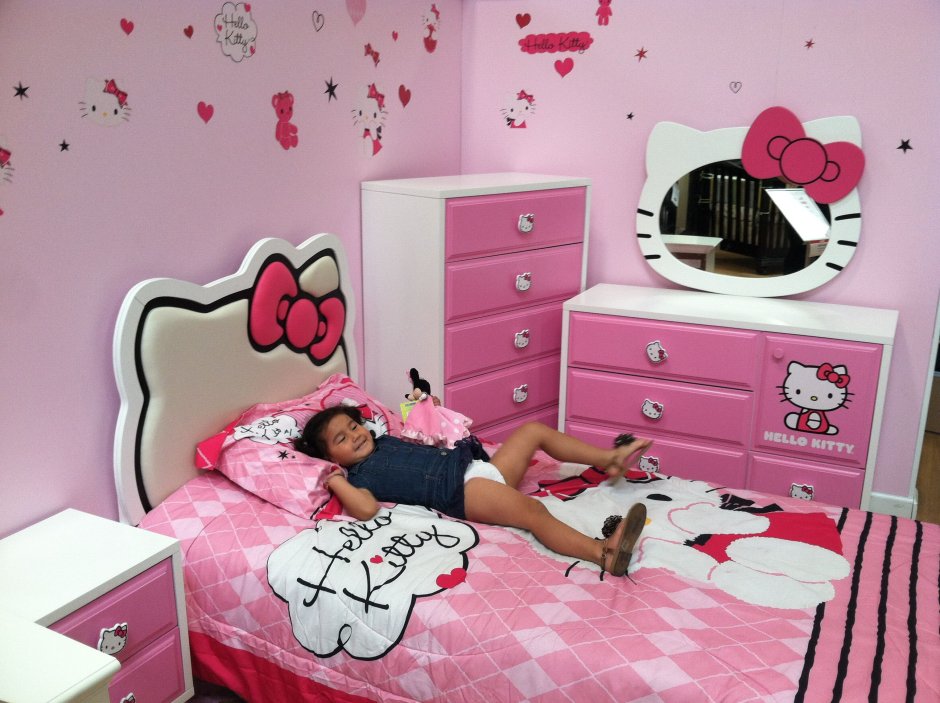 Подростковая кровать hello Kitty