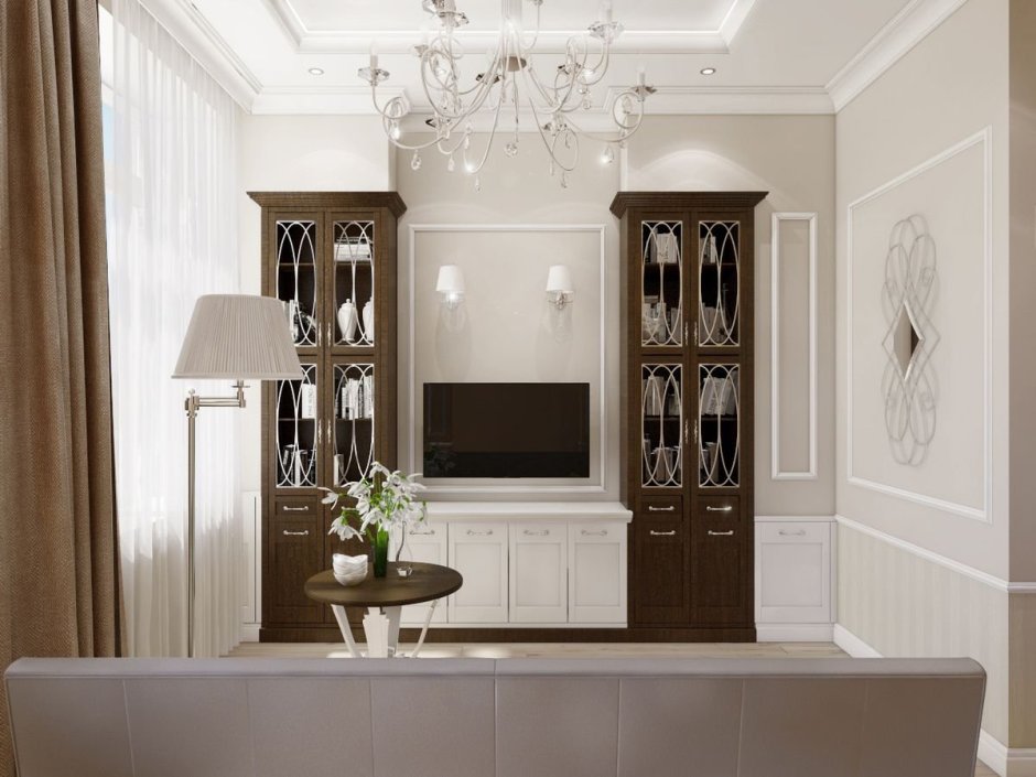 Неоклассика гостиная стены