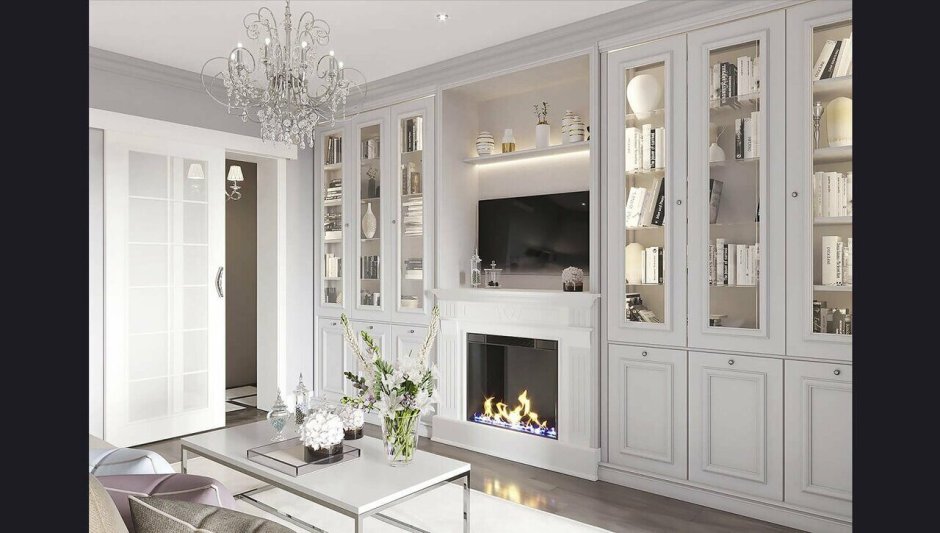 Белый камин Неоклассика Неоклассика