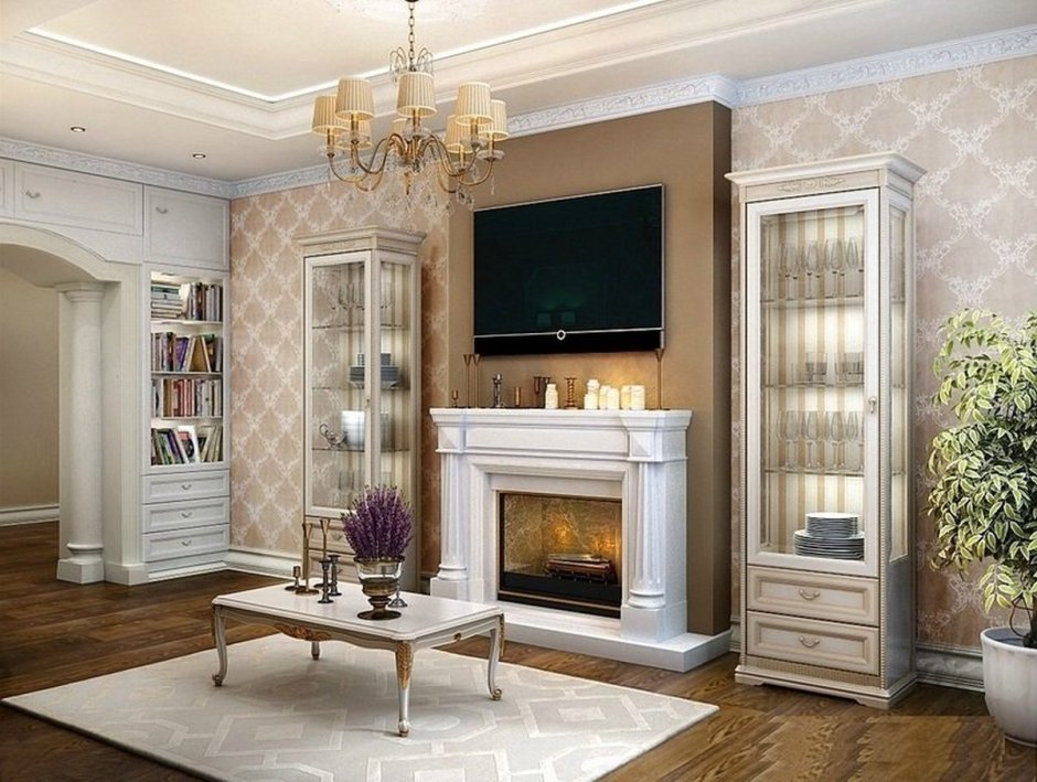 Камин Неоклассика белый