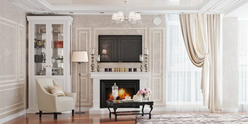 Камин Неоклассика белый