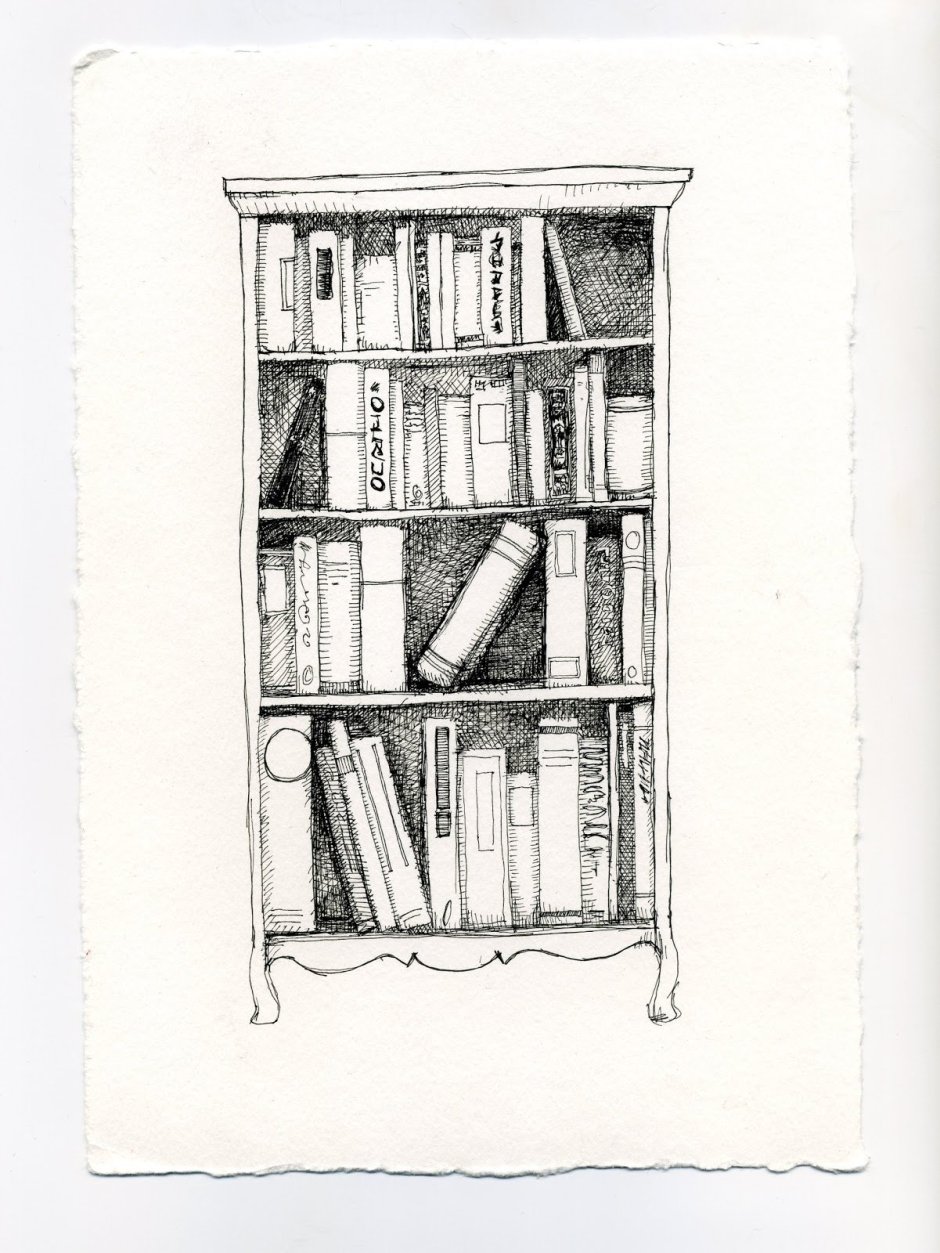 Книжная полка скетч