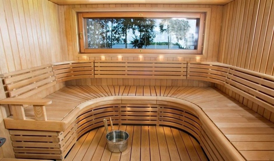 Красивые деревянные бани внутри