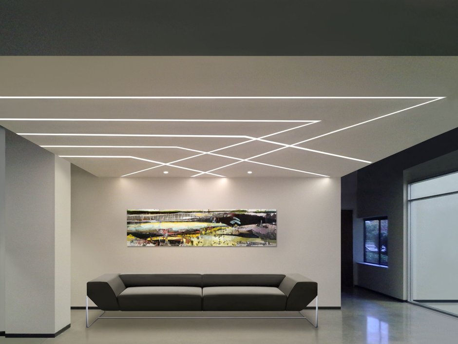 Натяжной потолок со светодиодной подсветкой