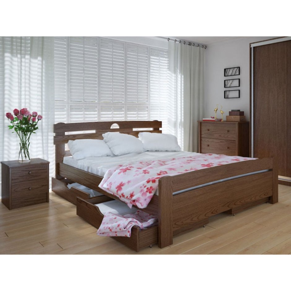 Спальня "Кантри" (ка-800.25) кровать 90*200 (Валенсия) - Ангстрем
