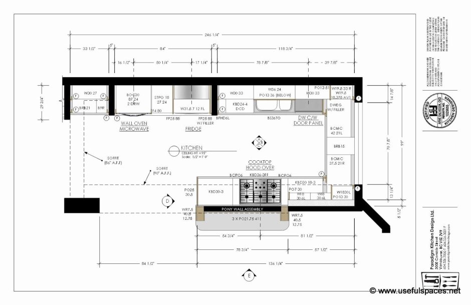 Small Dimension of the Single Wall Kitchen