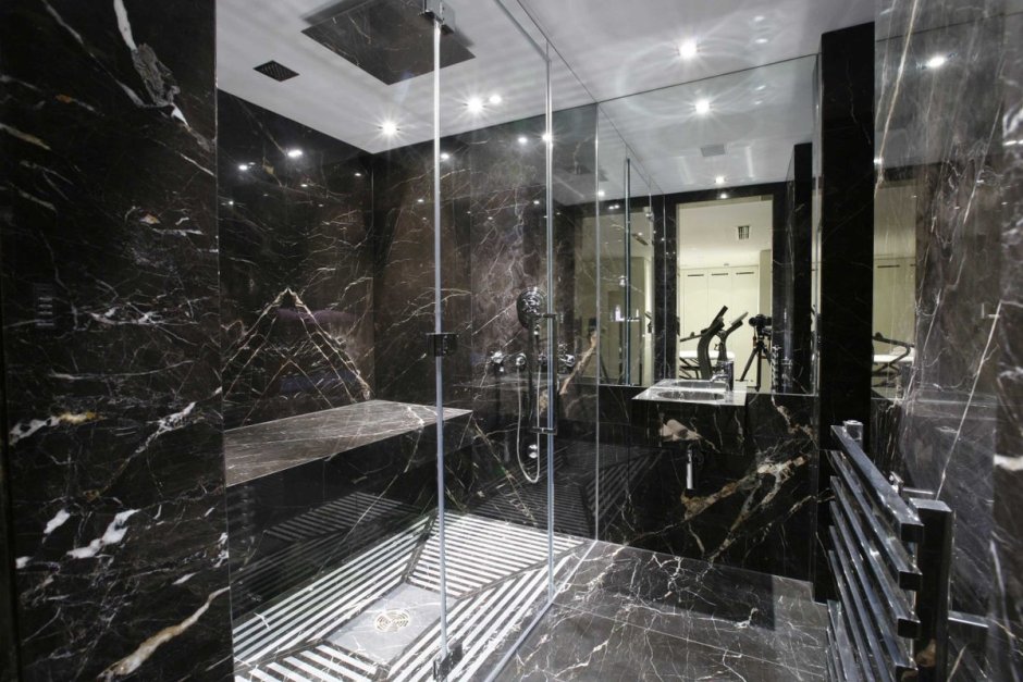 Мрамор Noir Saint Laurent в интерьере