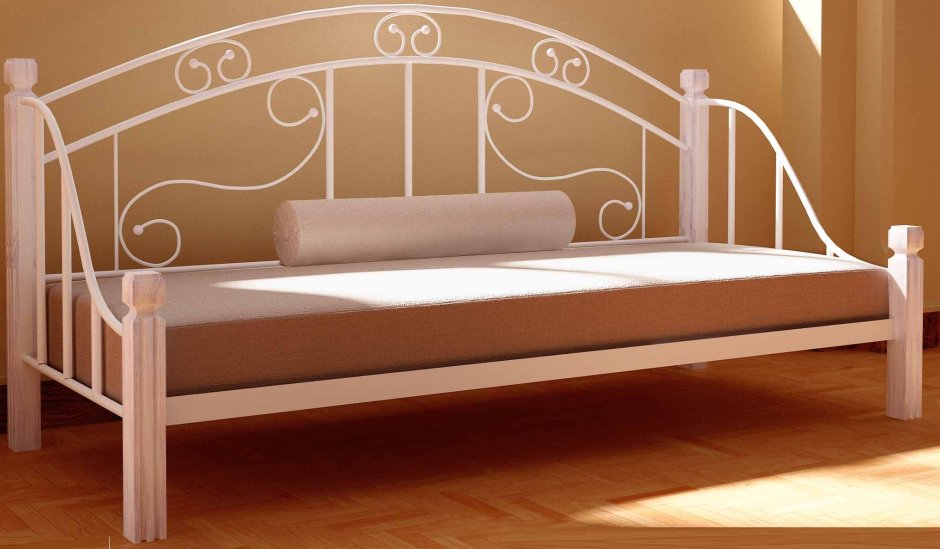 Кровать металлическая с боковой спинкой