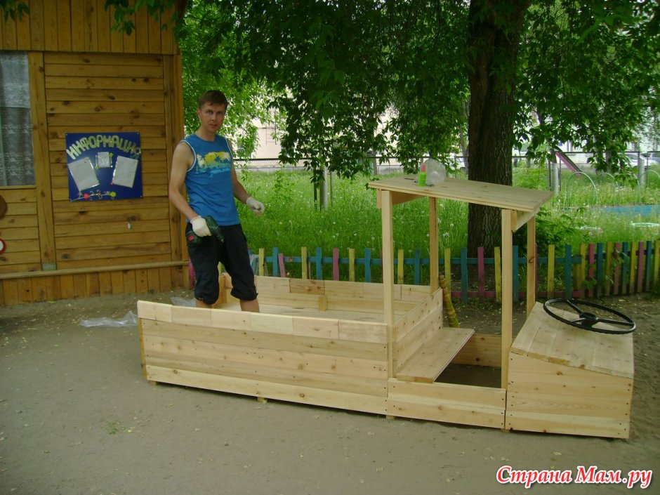 Детская деревянная машинка, полноразмерная 100х60 см