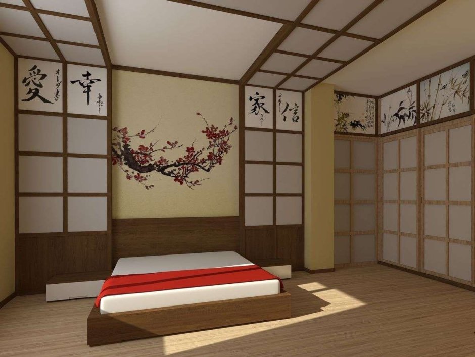 Спальня в стили японо-Китай