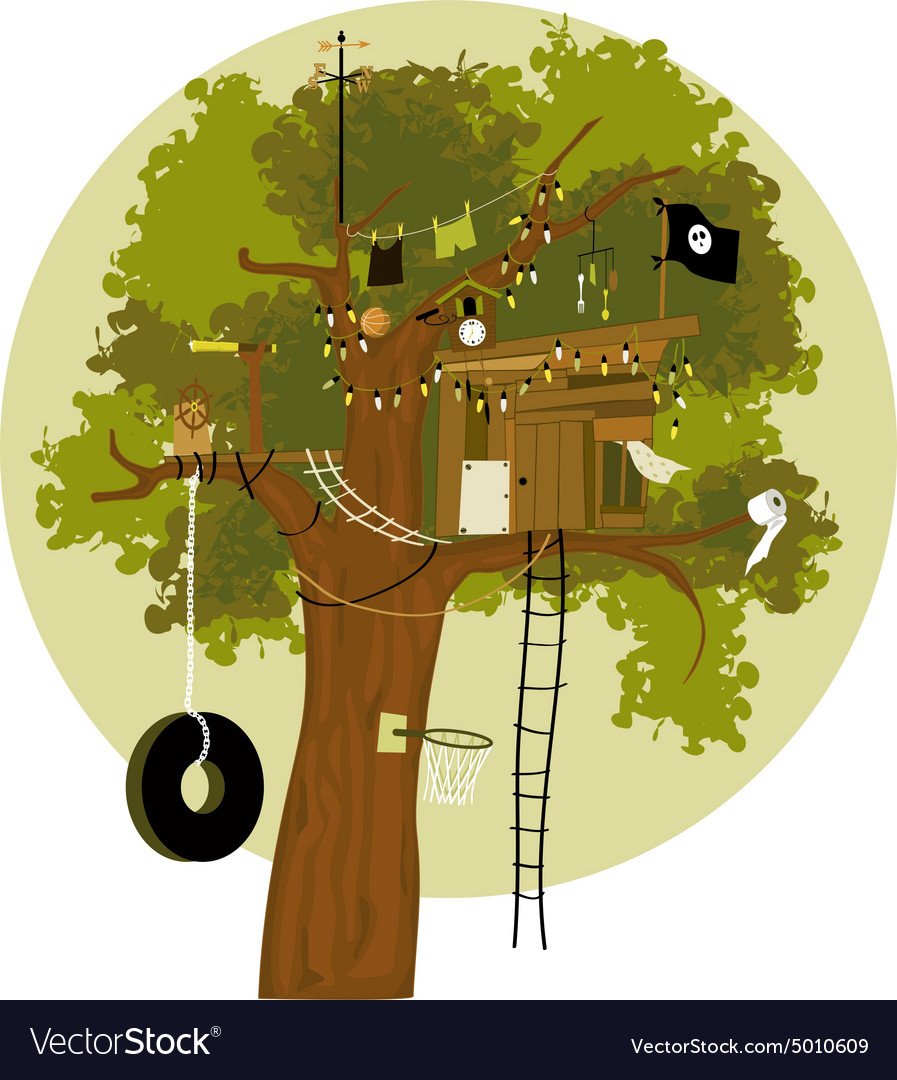 Домик на дереве раскраска для детей