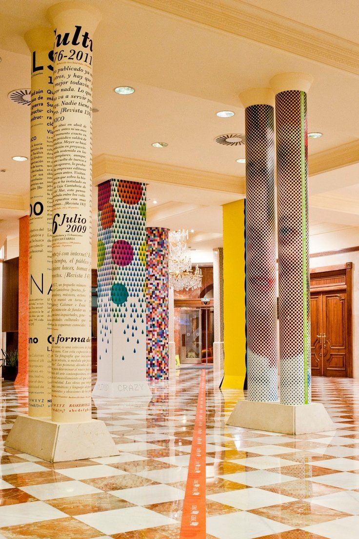 Декор колонны в интерьере
