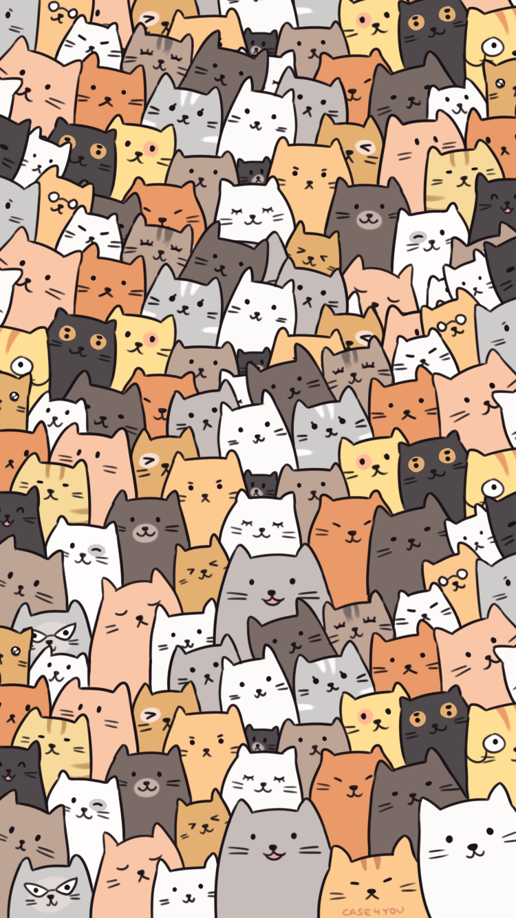 Много нарисованных котиков