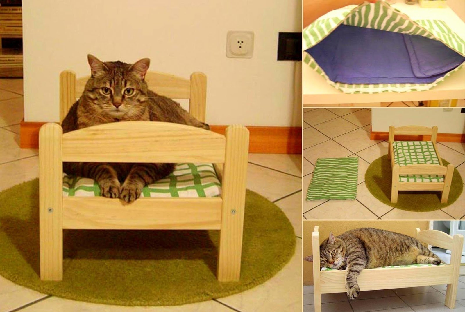 Деревянная кровать для кошки