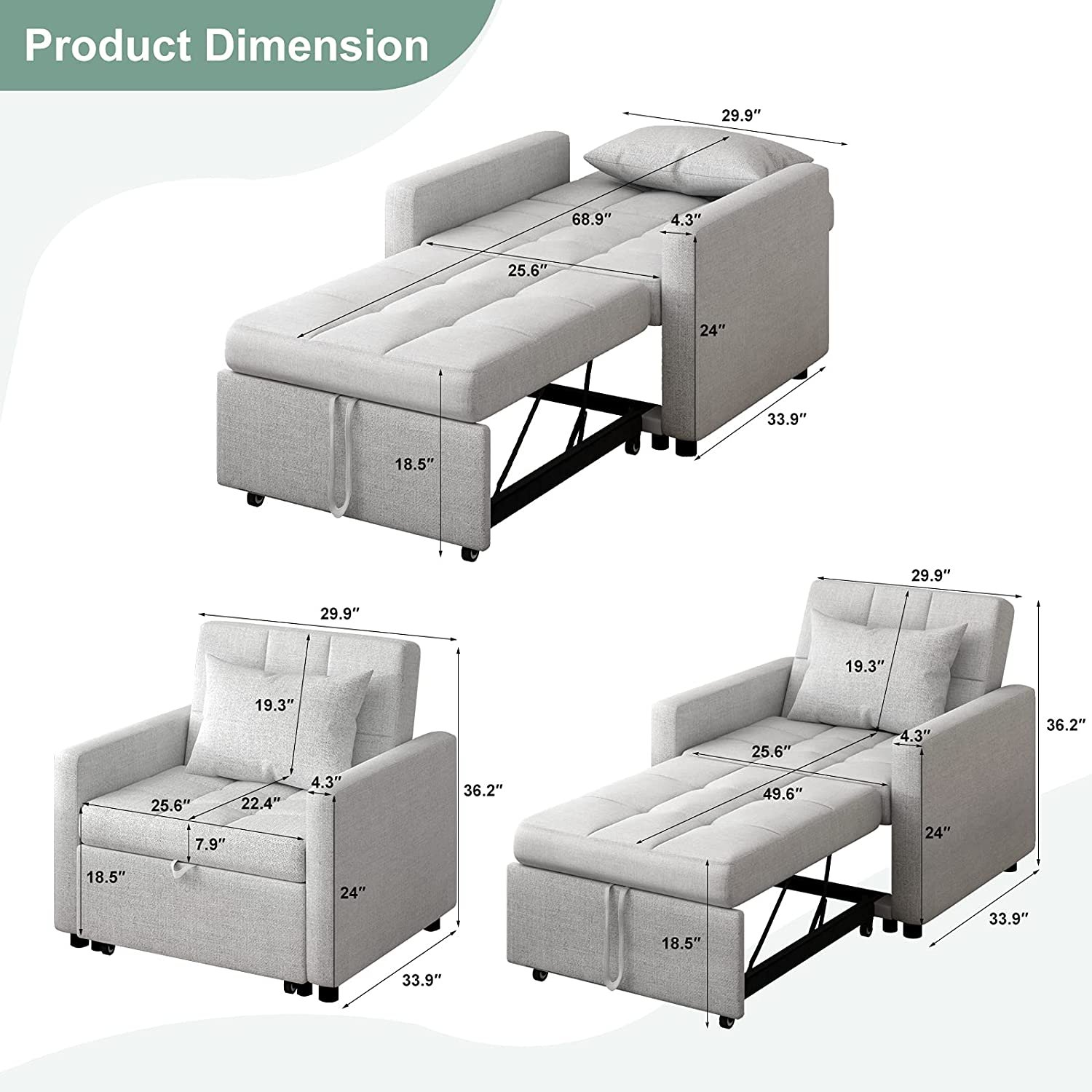 Кресло-кровать-стол трансформер 3