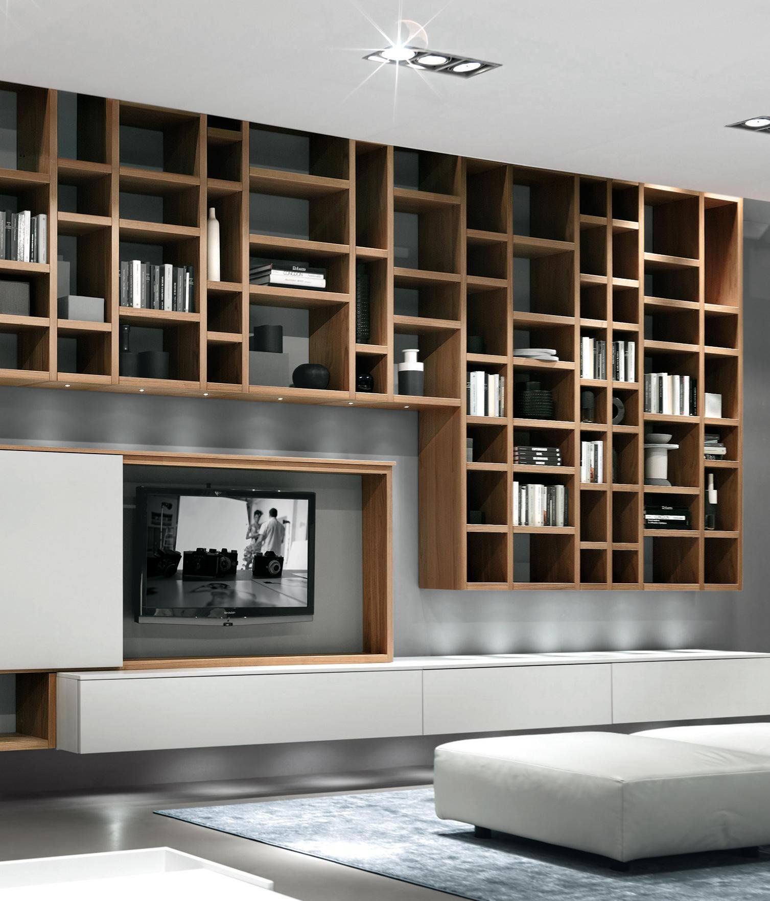 Книжный шкаф стенка. Misura Emme мебель. Гостиная с книжными полками. Стеллаж во всю стену. Стеллажи в гостиную современные.