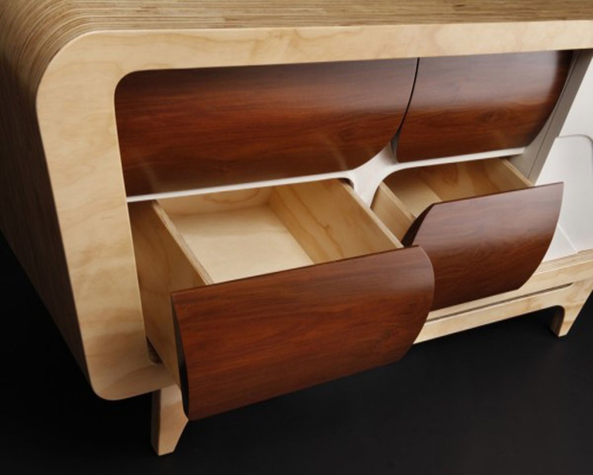 Гнутое место. Мебель из фанеры 20мм. Необычная мебель. Необычная мебель из дерева. Современная мебель из дерева.