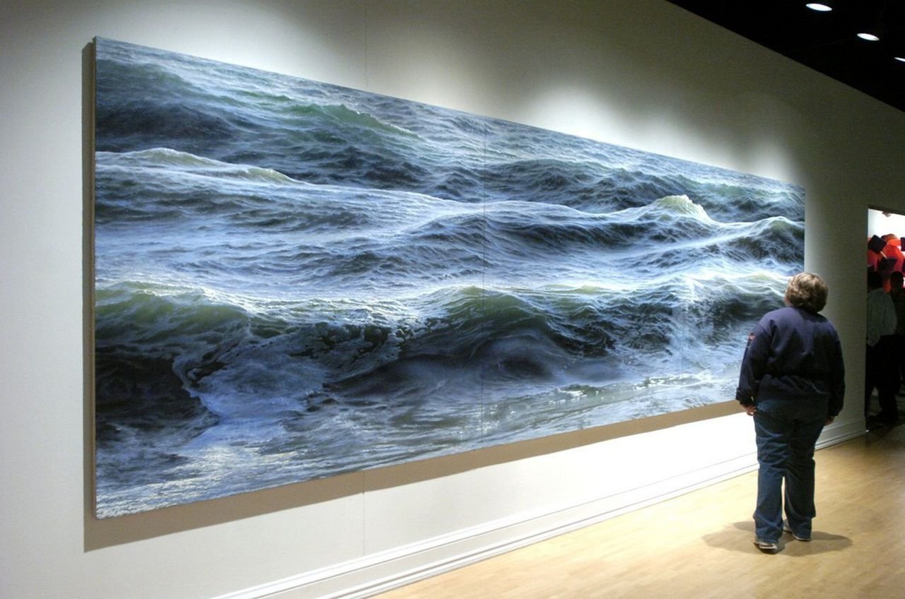 Полотно картины. Рэн Ортнер художник. Море Рэн Ортнер. Живое море Рэна Ортнера. РЕН Ортнер иллюзия моря.