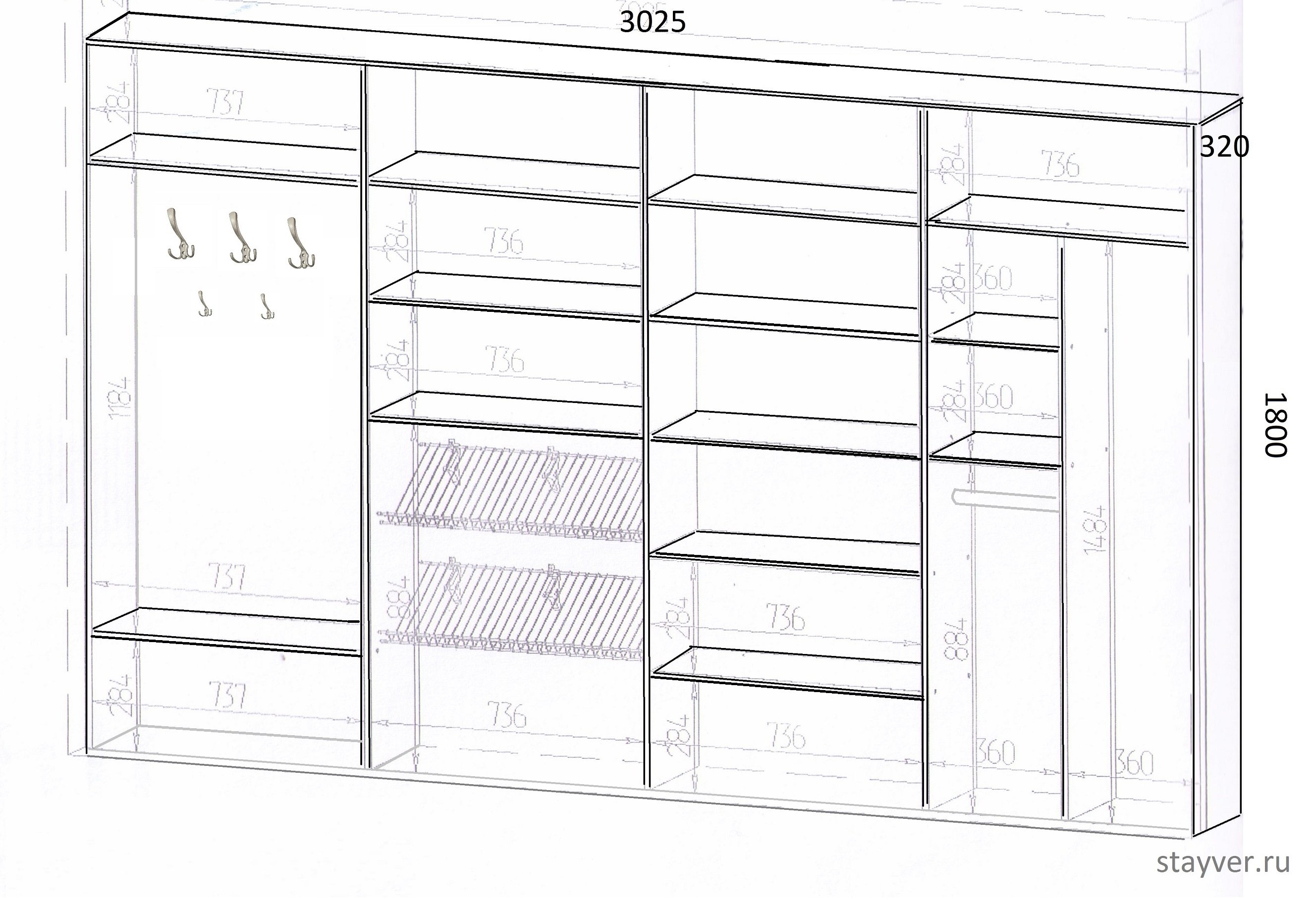 шкафы купе проекты чертежи схемы