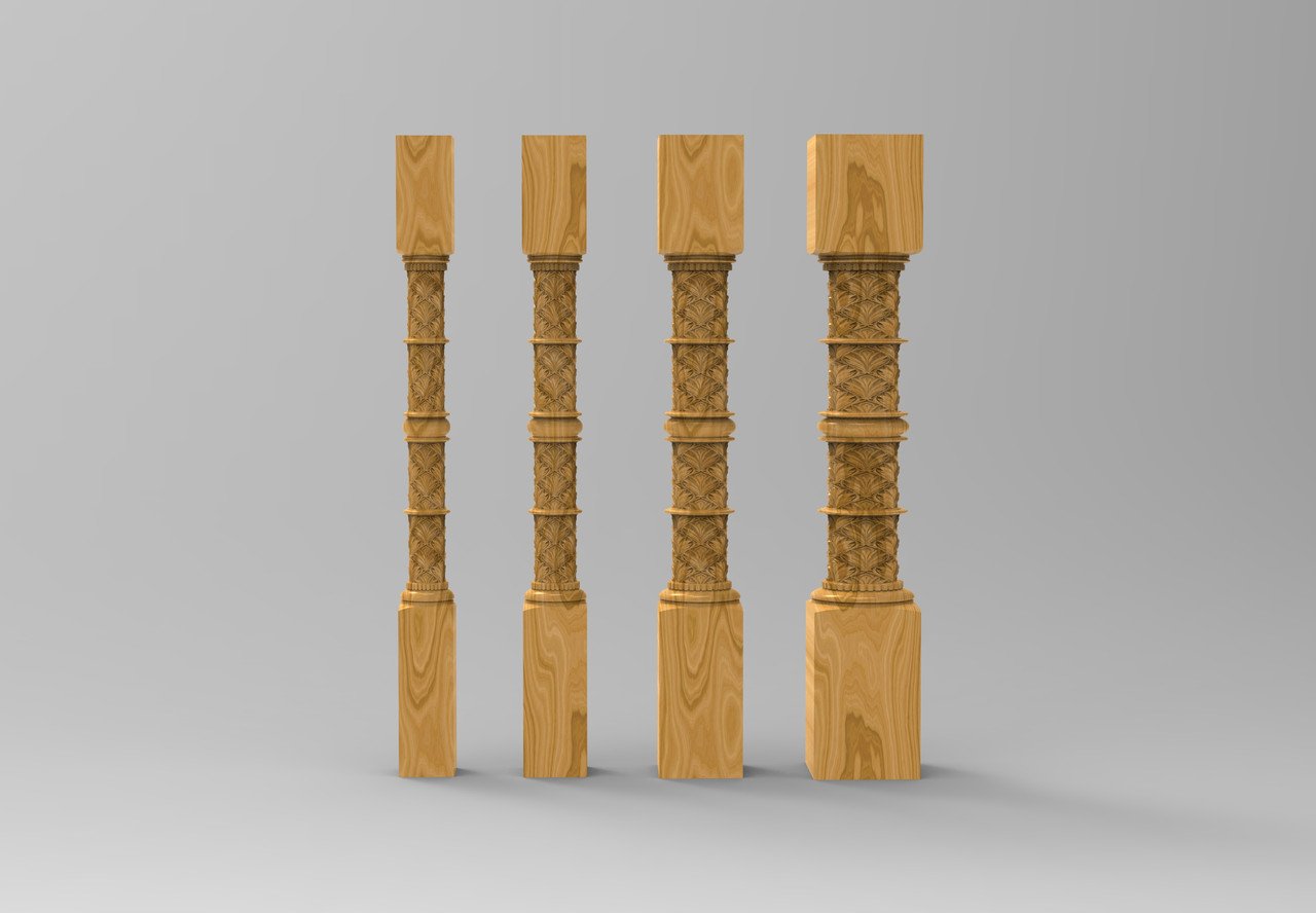 Резные деревянные столбы