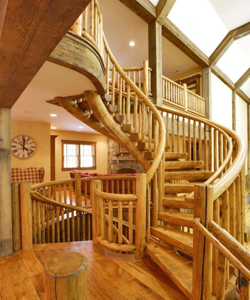 Одномаршевая лестница на второй этаж