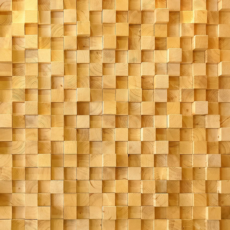 Панно из деревянных кубиков