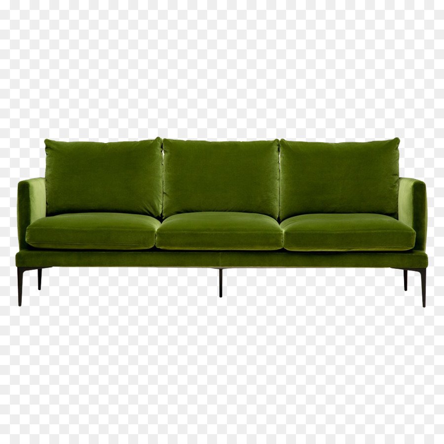 Зеленый диван на белом фоне