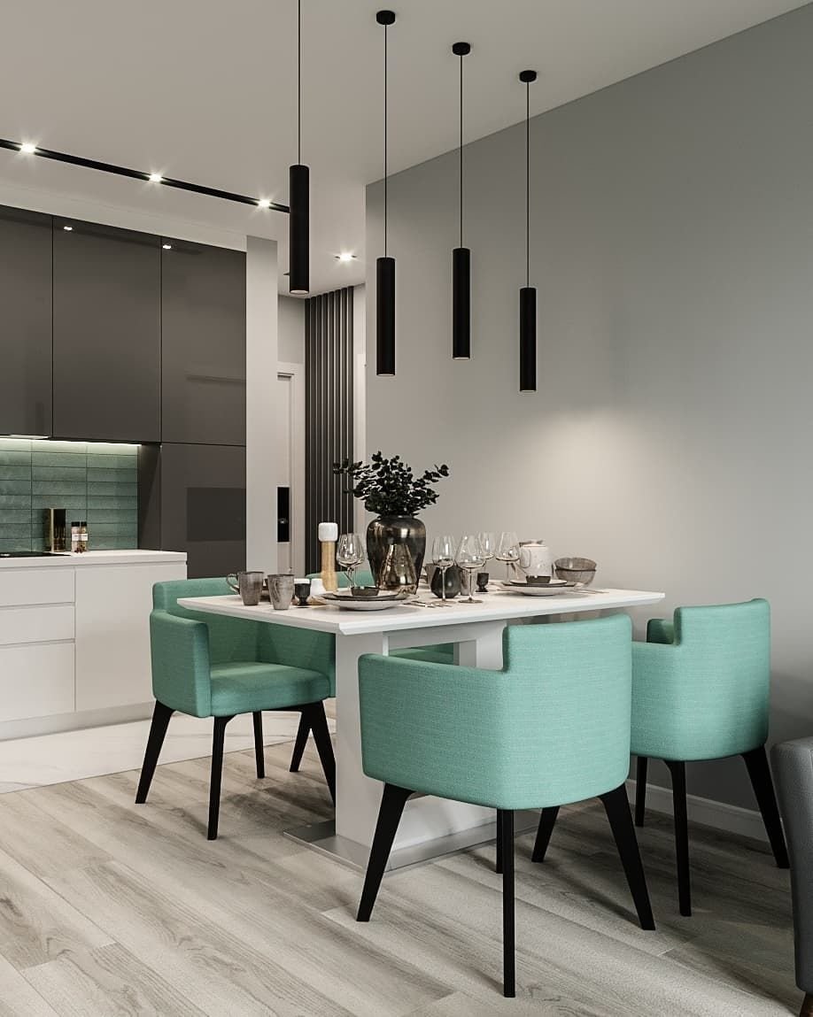 Бирюзовые стулья для кухни