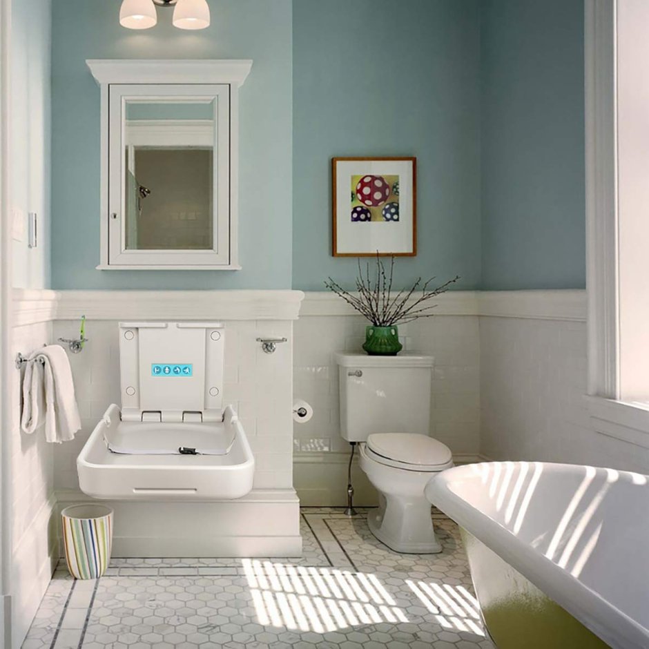 Ванная с окрашенными стенами