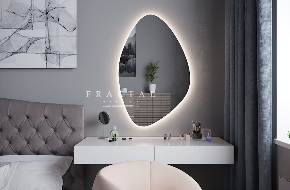 Овальное зеркало черный металлический каркас 70x35cm Loft
