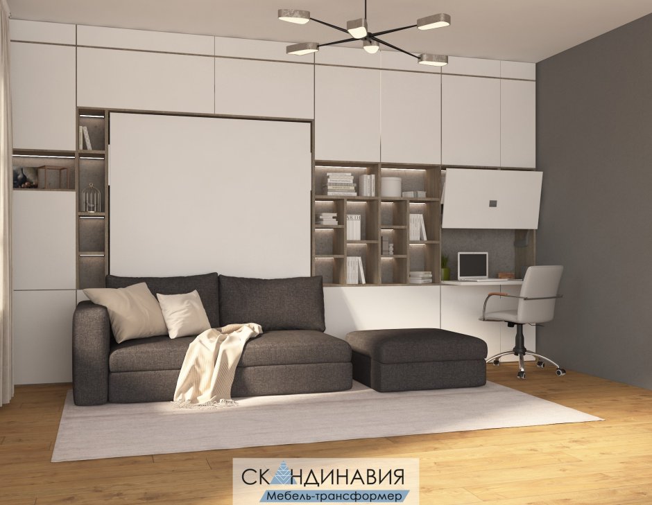 Шкаф-кровать диван трансформер TRANSMEB блюз