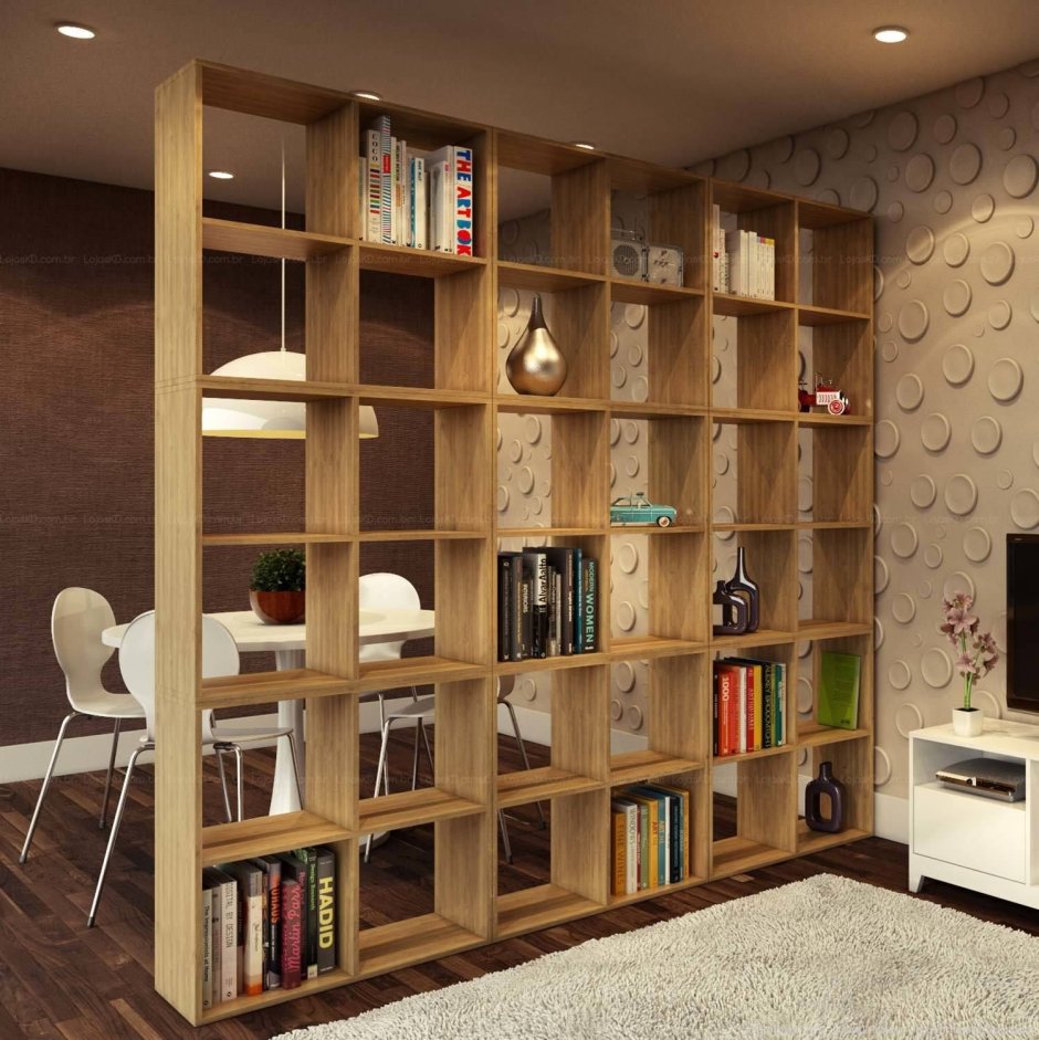 Книжные полки во всю стену