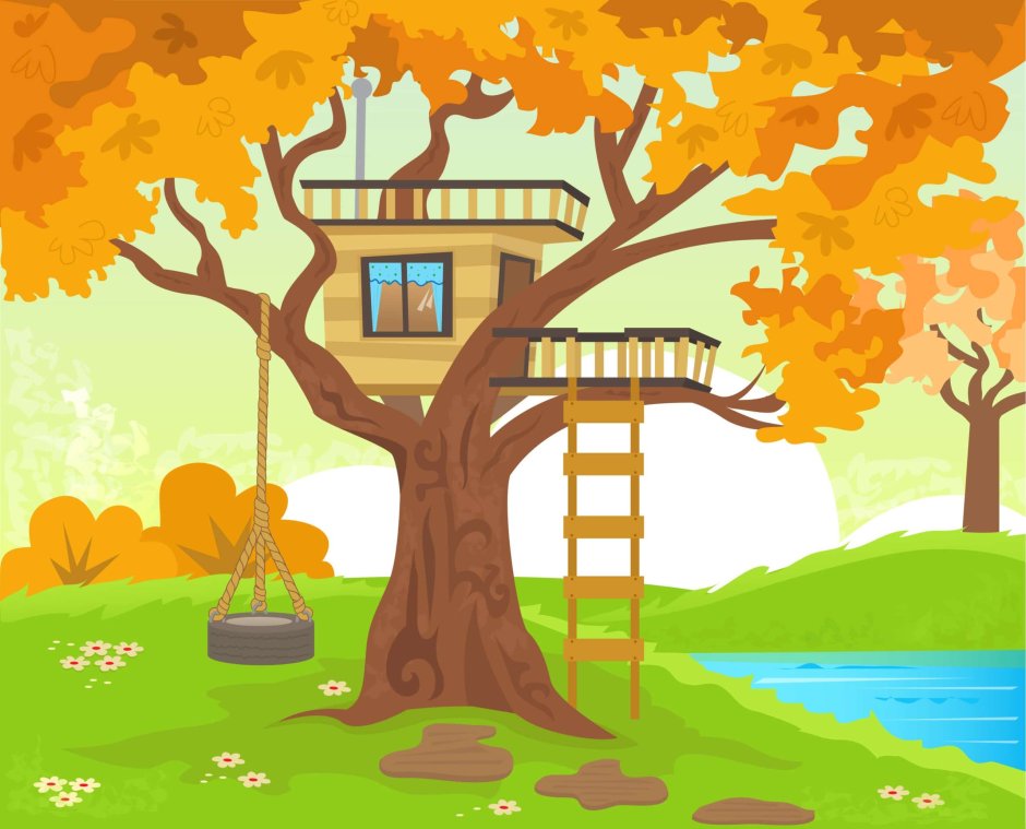 Иллюстратор дом на дереве