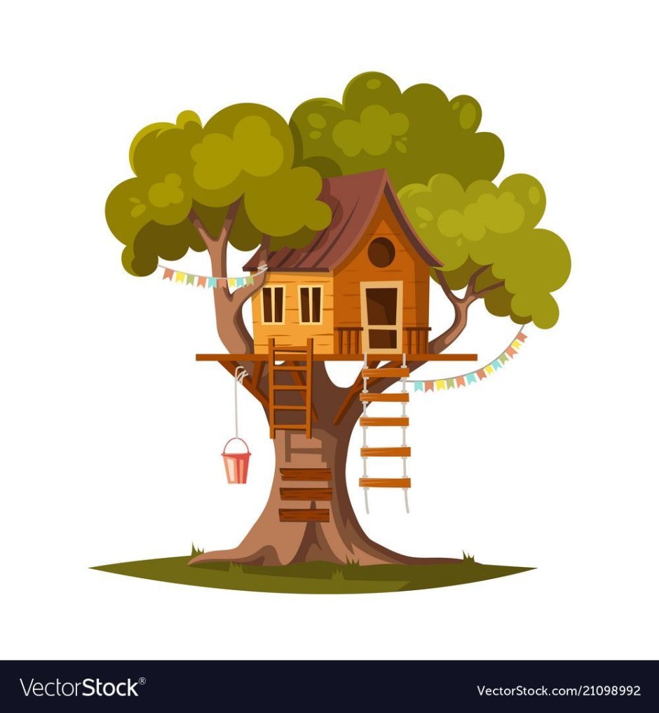 Мультяшное дерево дом