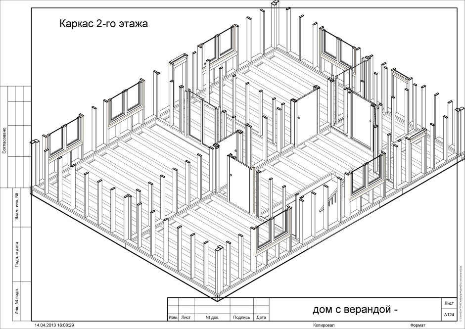 Фахверк стены каркасного дома