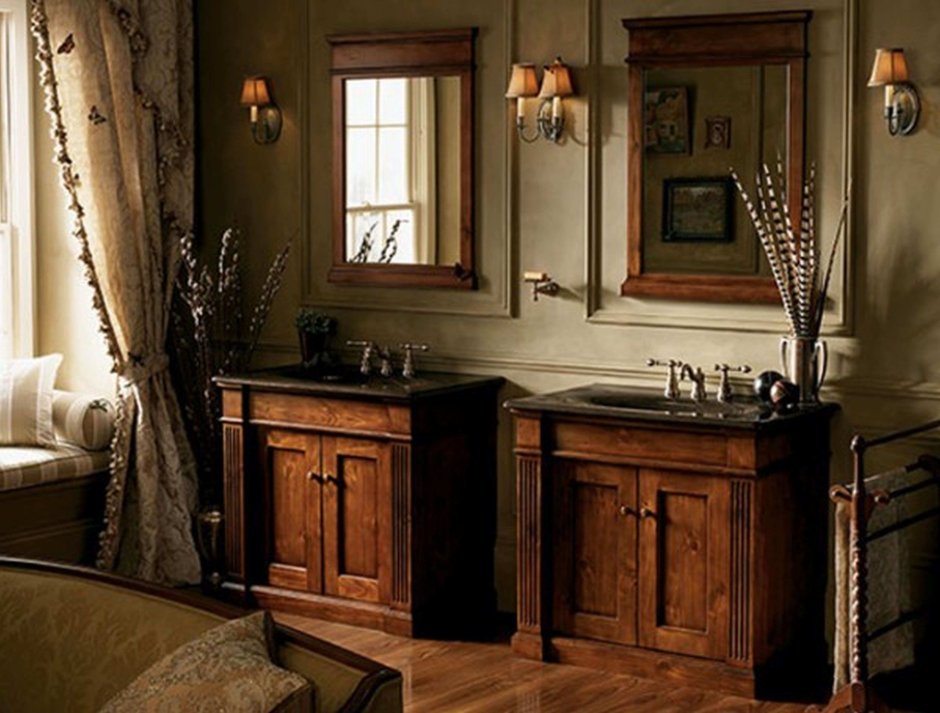 Мебель для ванной комнаты в стиле Кантри