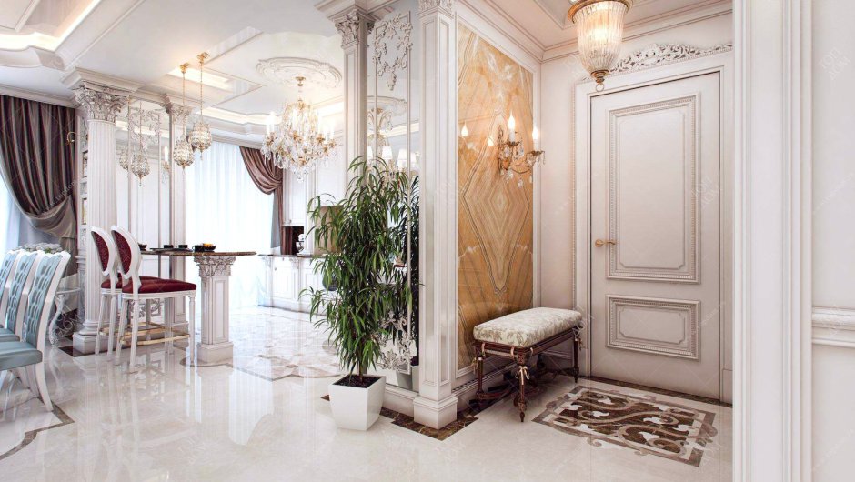 Мраморный интерьер классический