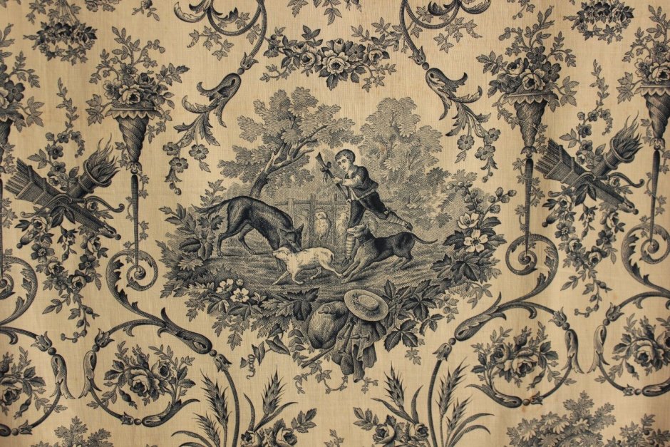 Antique French Cotton toile Fabric