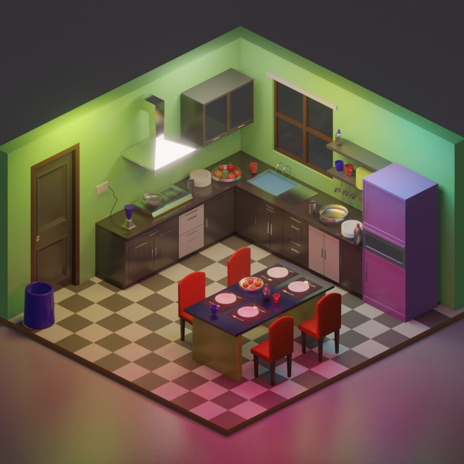 Low Poly кухня