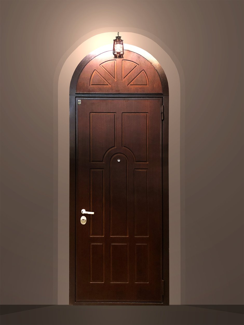 Дверь арочная с фрамугой межкомнатная лофт