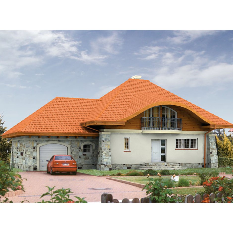Оранжевая крыша дома