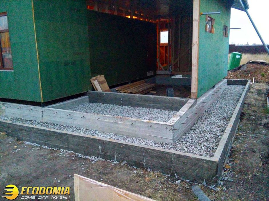 Узел утепленной отмостки