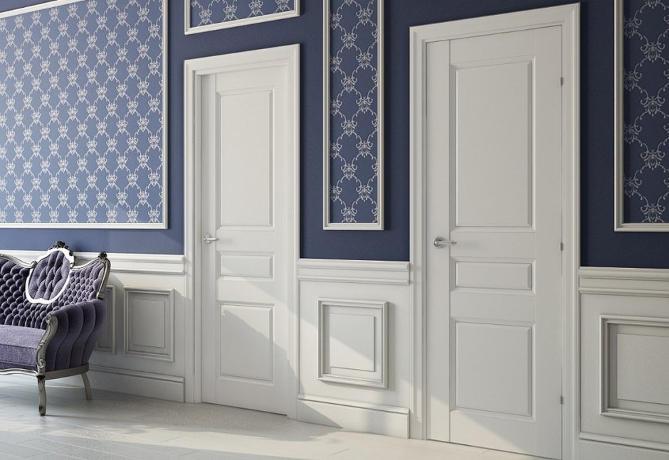 Белая дверь в стиле Неоклассика