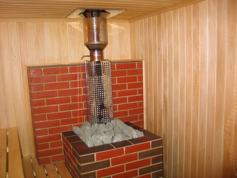 Обкладка печи в бане кирпичом