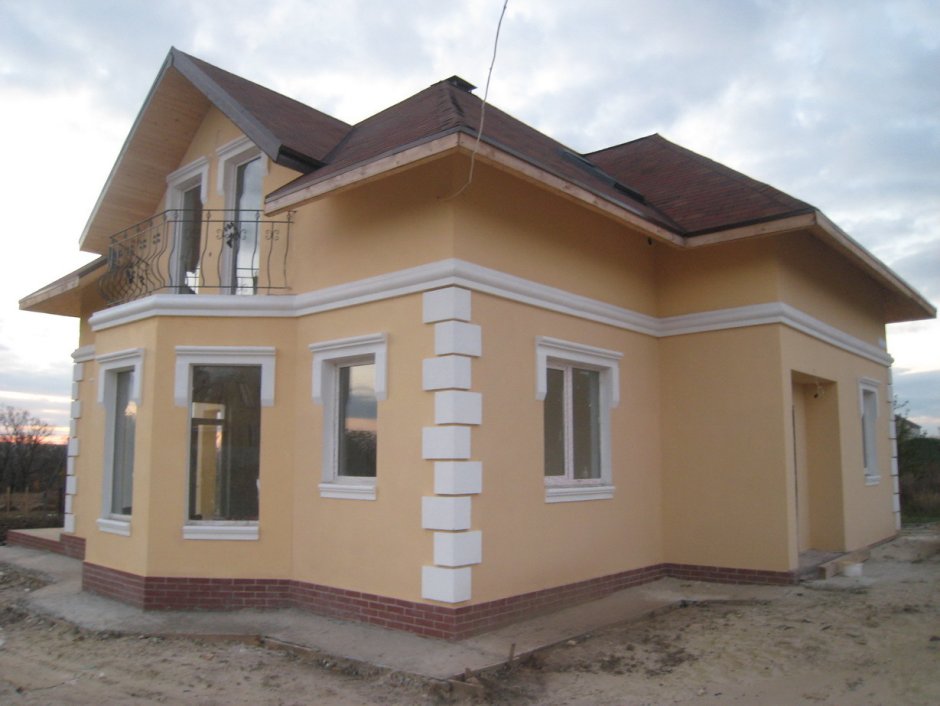 Фасады домов из газобетона