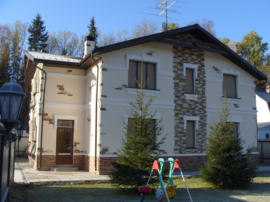 Фасад дома из газобетона