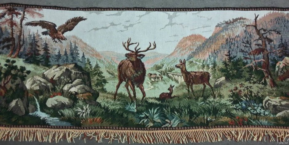 Настенный ковер с оленями