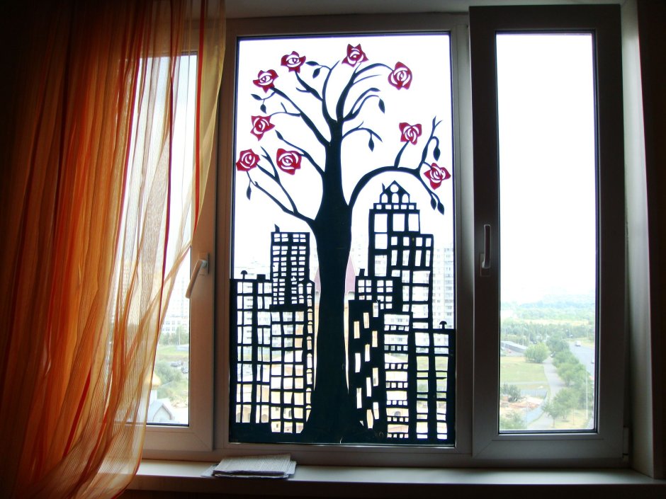 Украшения на окна деревья