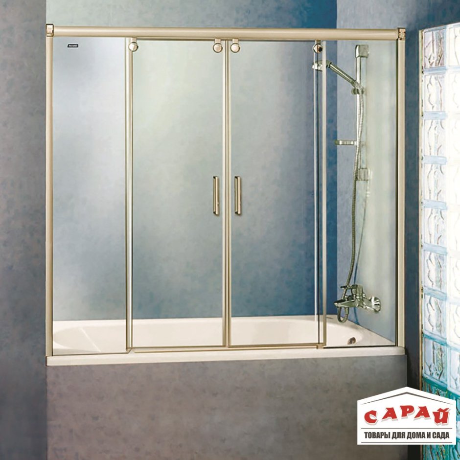 Ширма на ванну Cascade 170х150см раздвижная 3 створки Лев/прав